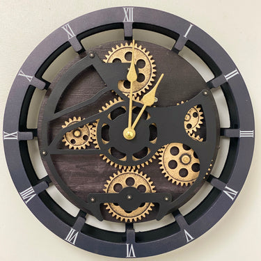 DESK/WALL CLOCK 10 INCH VINTAGE BLACK