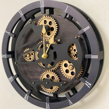 DESK/WALL CLOCK 10 INCH VINTAGE BLACK