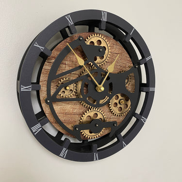 DESK-WALL CLOCK 10 INCH VINTAGE BROWN