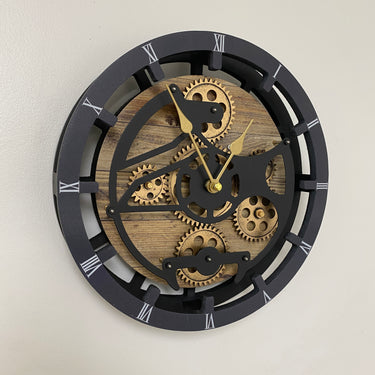 DESK-WALL CLOCK 10 INCH GOLD ANTIQUE