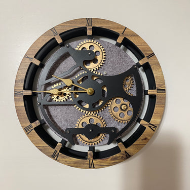 DESK-WALL CLOCK 10 INCH WOOD & STONE