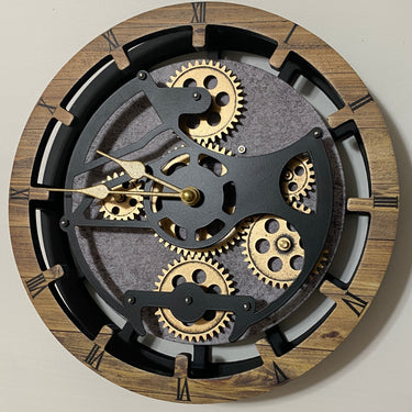DESK-WALL CLOCK 10 INCH WOOD & STONE