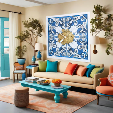 HORLOGE DE BUREAU/MURALE CONVERTIBLE AVEC VRAIS ENGRENAGES MOBILES 10 POUCES VERT AQUA