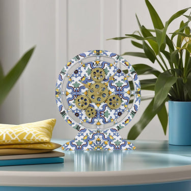 ITALY LINE DESK CLOCK ROUND (HYBRID WALL) 10 INCH META