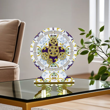 HORLOGE DE BUREAU/MURALE CONVERTIBLE AVEC VRAIS ENGRENAGES MOBILES 10 POUCES VERT AQUA