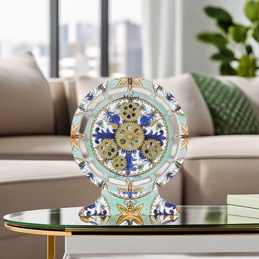 HORLOGE DE BUREAU/MURALE CONVERTIBLE AVEC VRAIS ENGRENAGES MOBILES 10 POUCES VERT AQUA