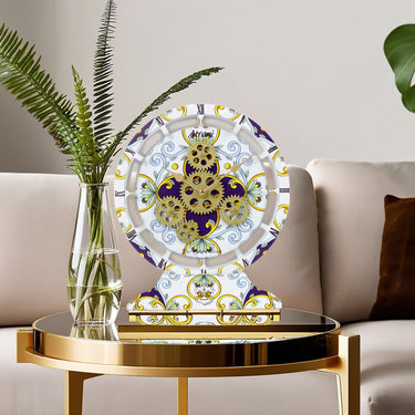 HORLOGE DE BUREAU/MURALE CONVERTIBLE AVEC VRAIS ENGRENAGES MOBILES 10 POUCES VERT AQUA