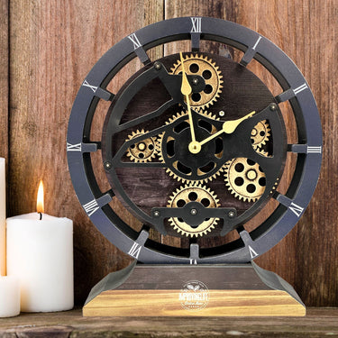DESK/WALL CLOCK 10 INCH VINTAGE BLACK