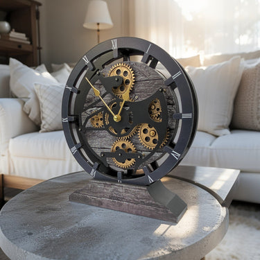 CANADA LINE DESK CLOCK ROUND (HYBRID WALL) 10 INCH CARBON GREY