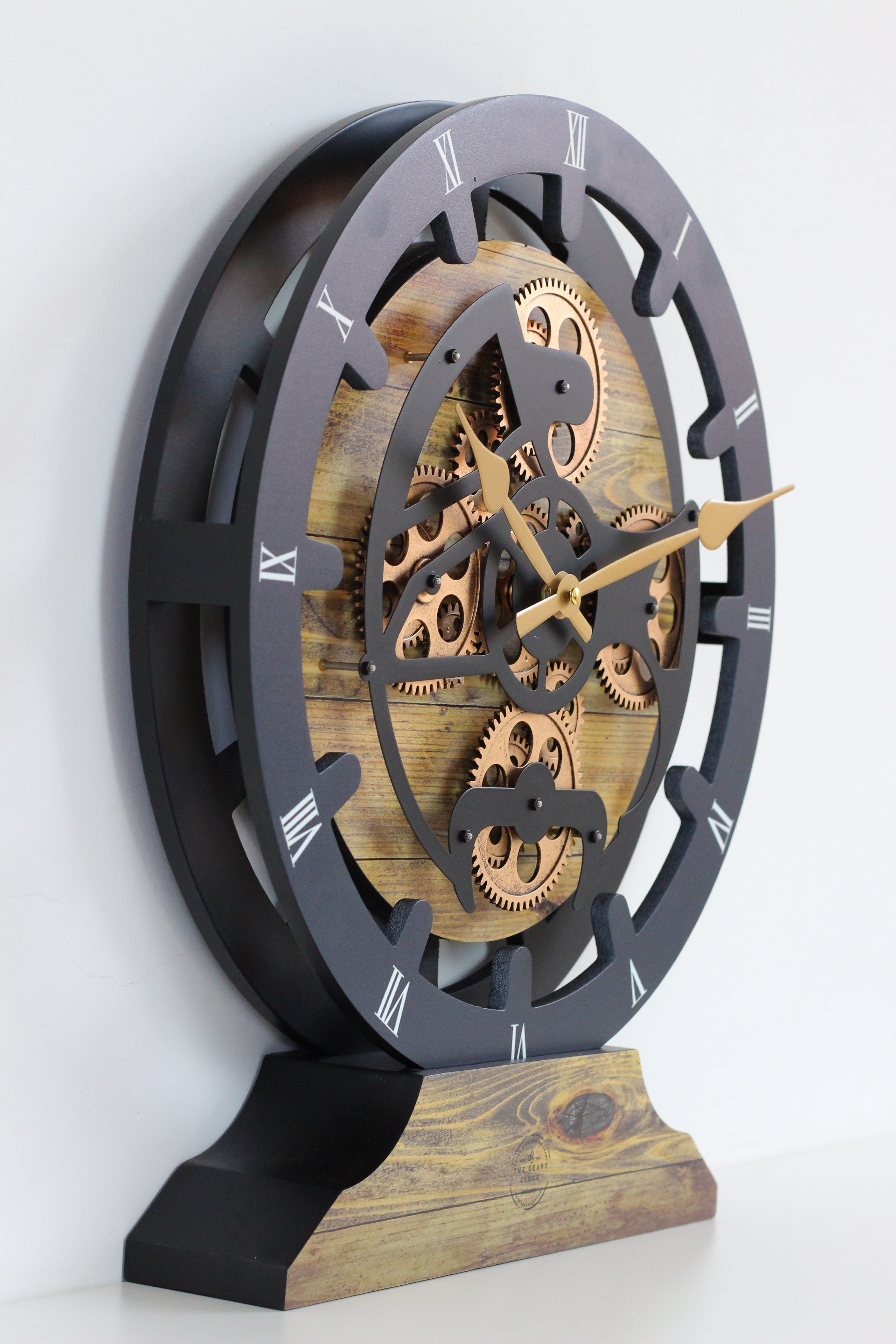 Slotted Clock CANADA LINE MANTEL CLOCK ROUND (HYBRID WALL) 16 INCH GOLD ANTIQUE – The ...