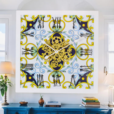 HORLOGE DE BUREAU/MURALE CONVERTIBLE AVEC VRAIS ENGRENAGES MOBILES 10 POUCES VERT AQUA