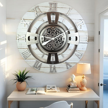 ENGLAND LINE WALL CLOCK ROUND 24 INCH DESERT BEIGE