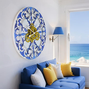 HORLOGE DE BUREAU/MURALE CONVERTIBLE AVEC VRAIS ENGRENAGES MOBILES 10 POUCES VERT AQUA