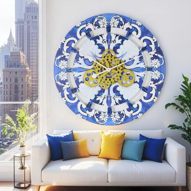 HORLOGE DE BUREAU/MURALE CONVERTIBLE AVEC VRAIS ENGRENAGES MOBILES 10 POUCES VERT AQUA