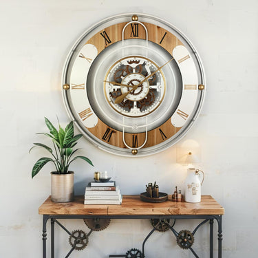 SWITZERLAND LINE WALL CLOCK ROUND 36 INCH WHITE