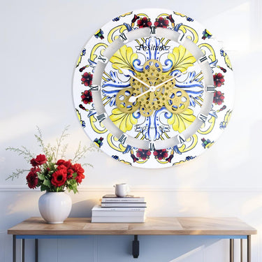 HORLOGE DE BUREAU/MURALE CONVERTIBLE AVEC VRAIS ENGRENAGES MOBILES 10 POUCES VERT AQUA