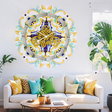 HORLOGE DE BUREAU/MURALE CONVERTIBLE AVEC VRAIS ENGRENAGES MOBILES 10 POUCES VERT AQUA