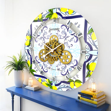 HORLOGE DE BUREAU/MURALE CONVERTIBLE AVEC VRAIS ENGRENAGES MOBILES 10 POUCES VERT AQUA