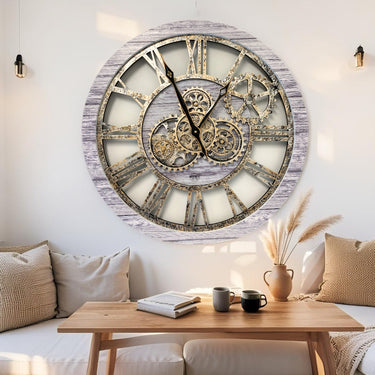AMERICA LINE WALL CLOCK ROUND 24 INCH SILVER GREY