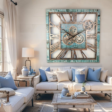 AMERICA LINE WALL CLOCK SQUARE 24 INCH AQUA GREEN