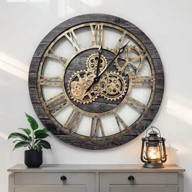 AMERICA LINE WALL CLOCK ROUND 24 INCH CARBON GREY