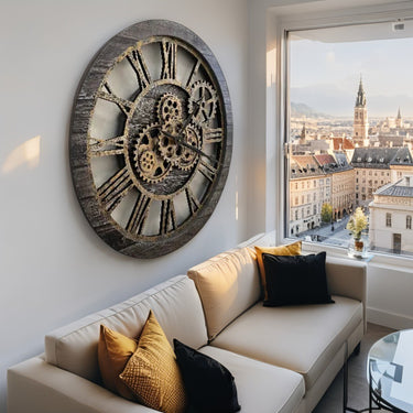 AMERICA LINE WALL CLOCK ROUND 24 INCH CARBON GREY