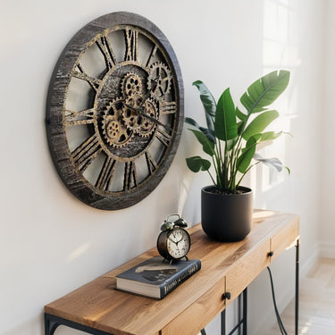 AMERICA LINE WALL CLOCK ROUND 24 INCH CARBON GREY