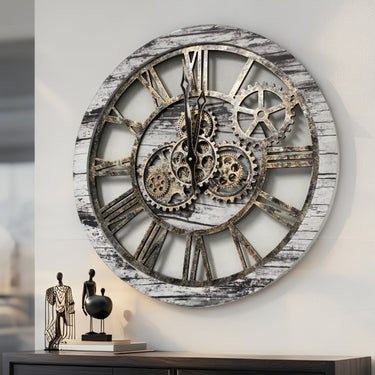 AMERICA LINE WALL CLOCK ROUND 24 INCH GREY & WHITE