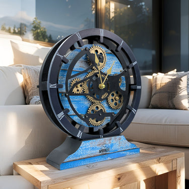 CANADA LINE DESK CLOCK ROUND (HYBRID WALL) 10 INCH OCEAN BLUE