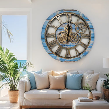 AMERICA LINE WALL CLOCK ROUND 24 INCH OCEAN BLUE