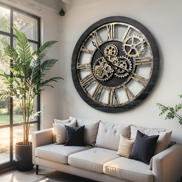 AMERICA LINE WALL CLOCK ROUND 24 INCH VINTAGE BLACK