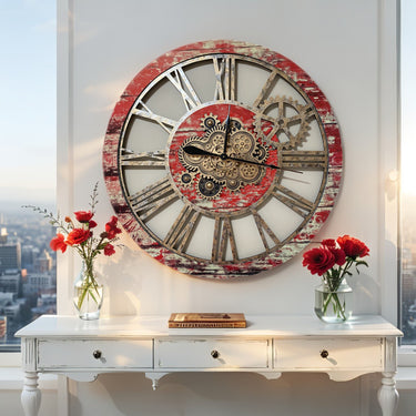 AMERICA LINE WALL CLOCK ROUND 36 INCH RED LAVA