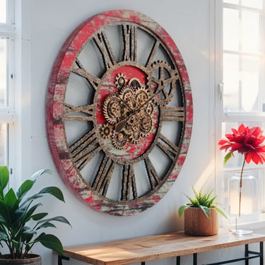 AMERICA LINE WALL CLOCK ROUND 36 INCH RED LAVA