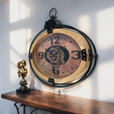 FINLAND LINE WALL CLOCK OVAL 26 INCH "ESPOO" WOOD-BLACK