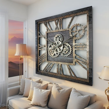 AMERICA LINE WALL CLOCK SQUARE 24 INCH CARBON GREY