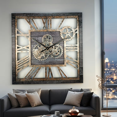 AMERICA LINE WALL CLOCK SQUARE 24 INCH CARBON GREY