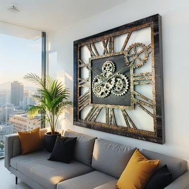 AMERICA LINE WALL CLOCK SQUARE 24 INCH VINTAGE BLACK