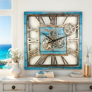 AMERICA LINE WALL CLOCK SQUARE 24 INCH OCEAN BLUE