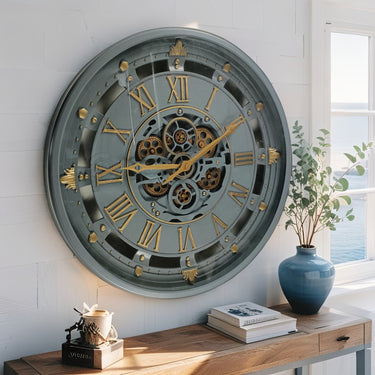 BELGIUM LINE WALL CLOCK ROUND 26 INCH GREY