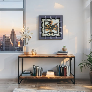 CANADA LINE DESK CLOCK SQUARE (HYBRID WALL) 10 INCH WHITE FARMHOUSE