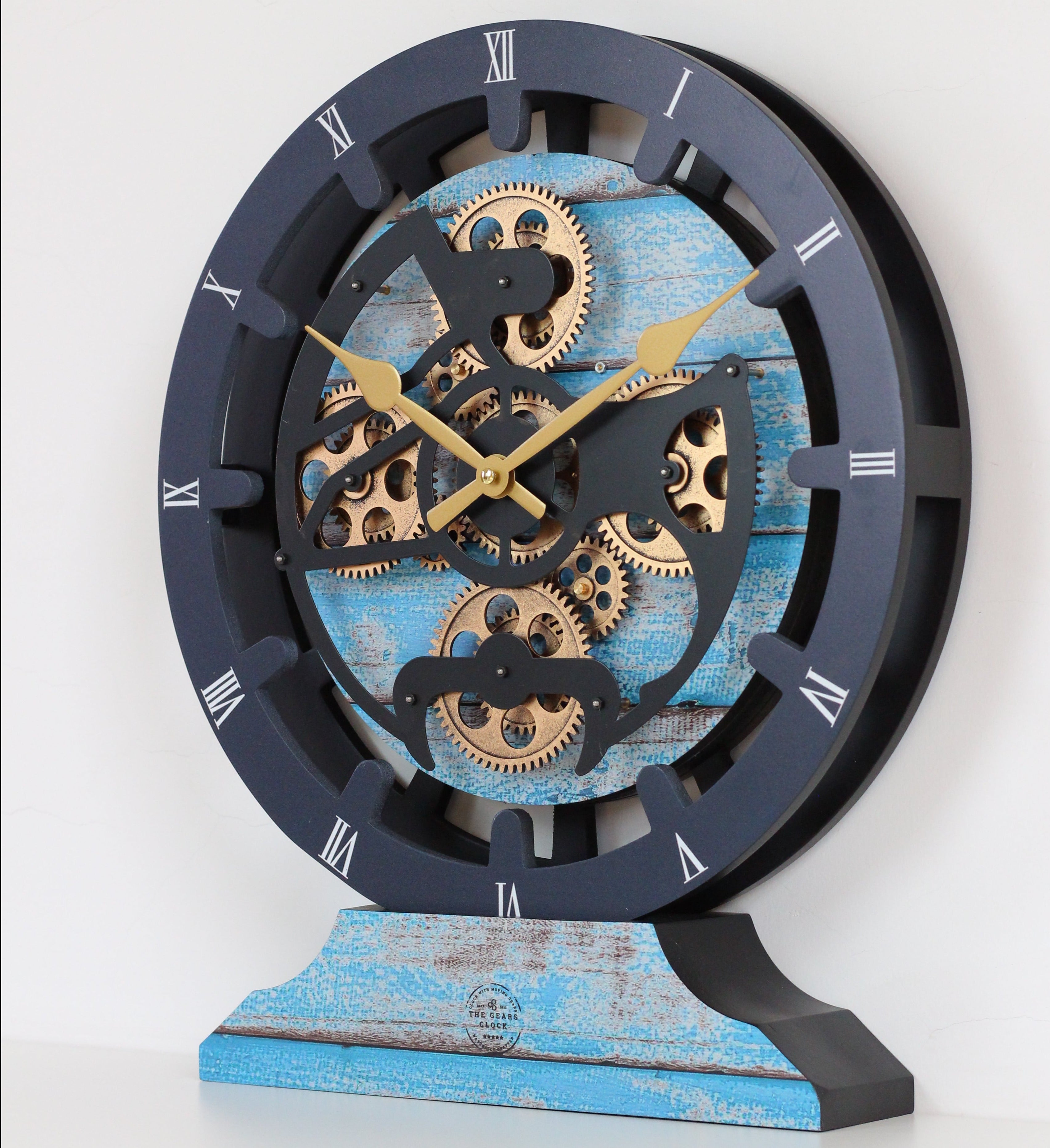 CANADA LINE MANTEL CLOCK ROUND (HYBRID WALL) 16 INCH OCEAN BLUE – The ...
