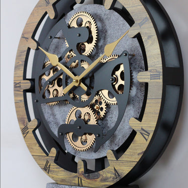 HORLOGE DE BUREAU/MURALE CONVERTIBLE AVEC VRAIS ENGRENAGES MOBILES 10 POUCES VERT AQUA