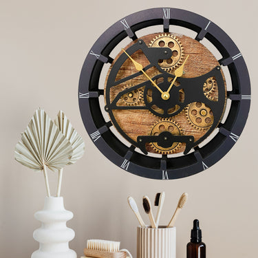 MANTEL/WALL CLOCK 16 INCH (HYBRID) VINTAGE BROWN