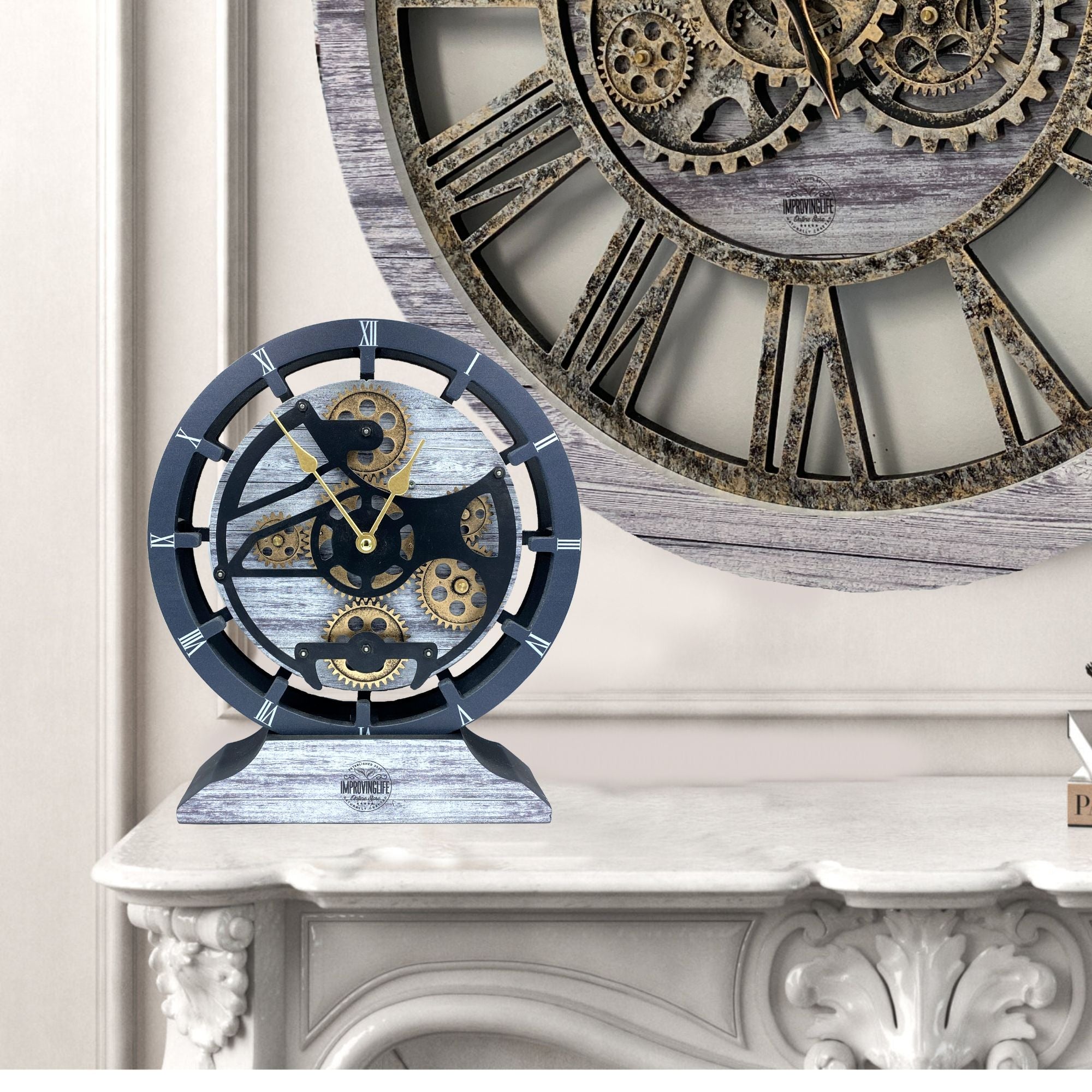 CANADA LINE DESK CLOCK ROUND (HYBRID WALL) 10 INCH SILVER GREY – The ...