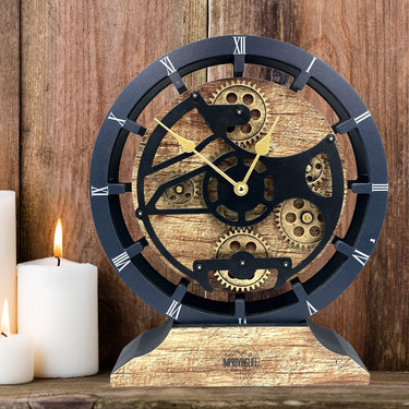 DESK-WALL CLOCK 10 INCH VINTAGE BROWN