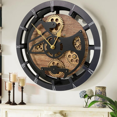 MANTEL/WALL CLOCK 16 INCH (HYBRID) VINTAGE BROWN
