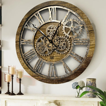 AMERICA LINE WALL CLOCK ROUND 24 INCH GOLD ANTIQUE