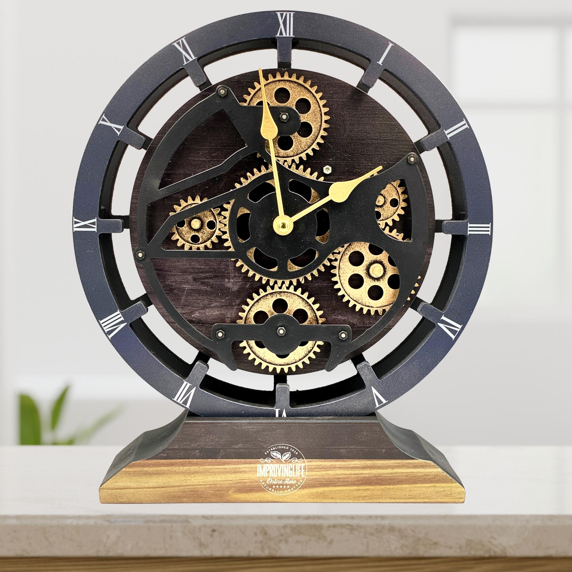 646 Clock CANADA LINE DESK CLOCK ROUND (HYBRID WALL) 10 INCH VINTAGE BLACK – The ...