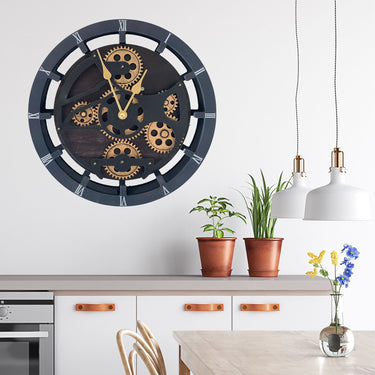 CANADA LINE MANTEL CLOCK ROUND (HYBRID WALL) 16 INCH VINTAGE BLACK