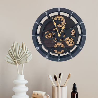 MANTEL/WALL CLOCK 16  INCH (HYBRID) VINTAGE BLACK